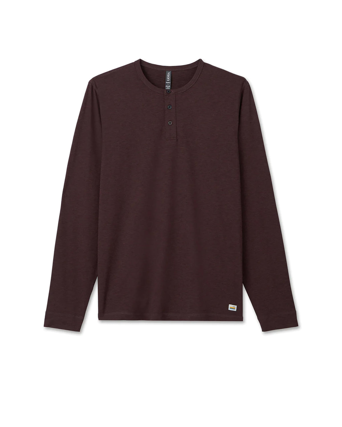 Long-Sleeve Ease Performance Henley | Mahogany Heather