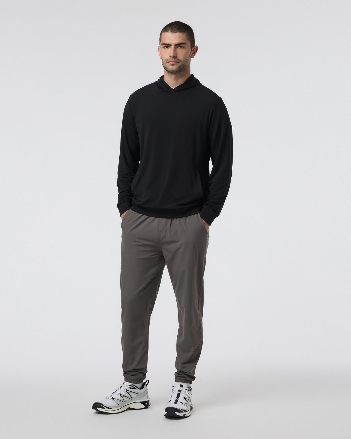 Double Mesh Hoodie | Black