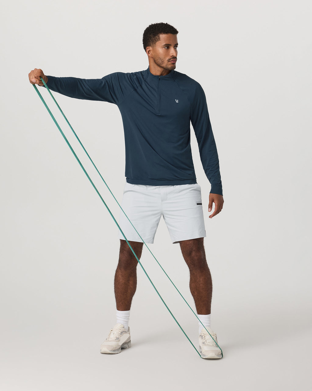 Clearview Seamless Quarter Zip | Ocean Blue