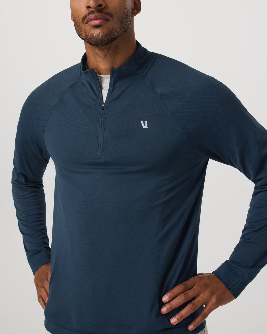 Clearview Seamless Quarter Zip | Ocean Blue