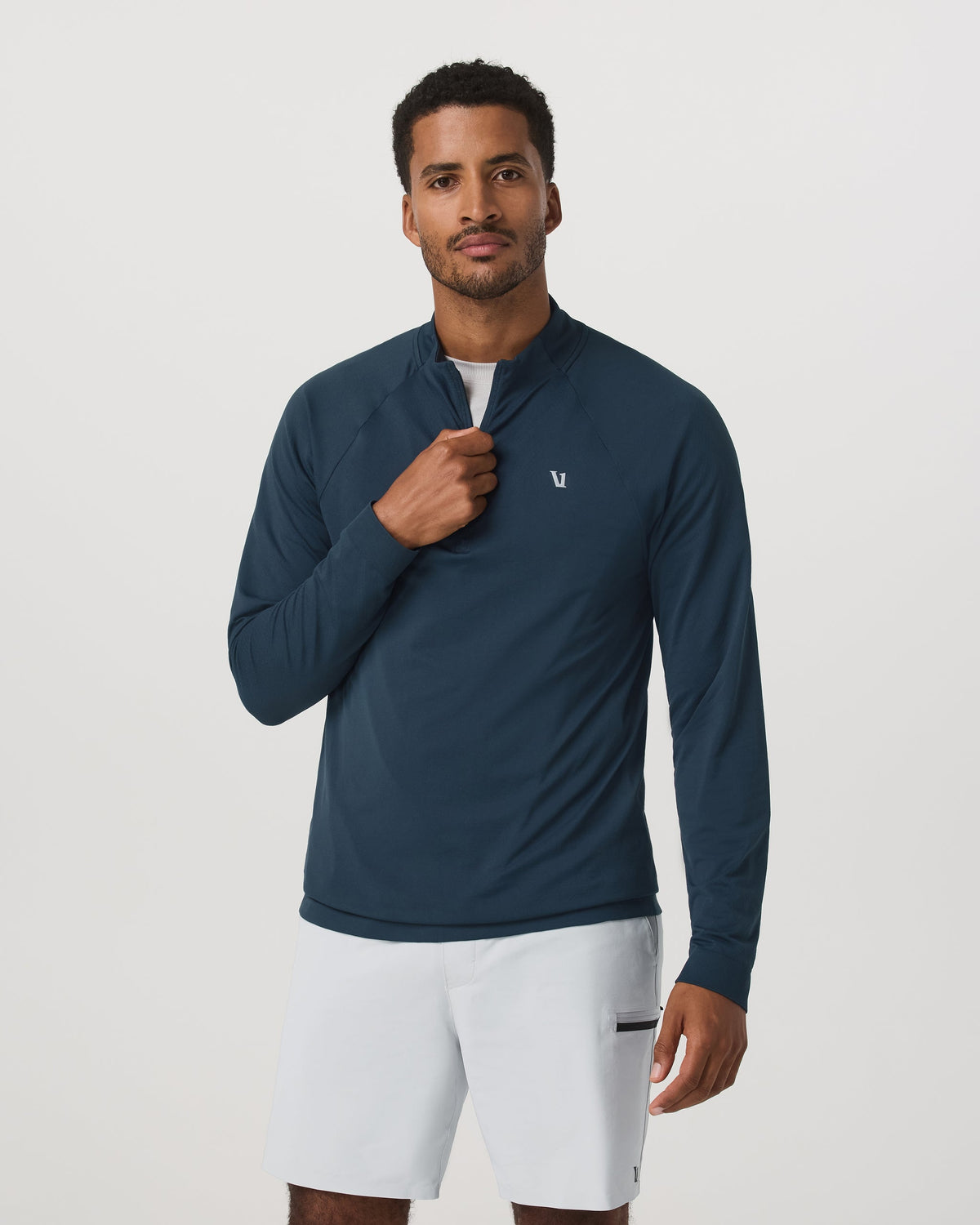 Clearview Seamless Quarter Zip | Ocean Blue