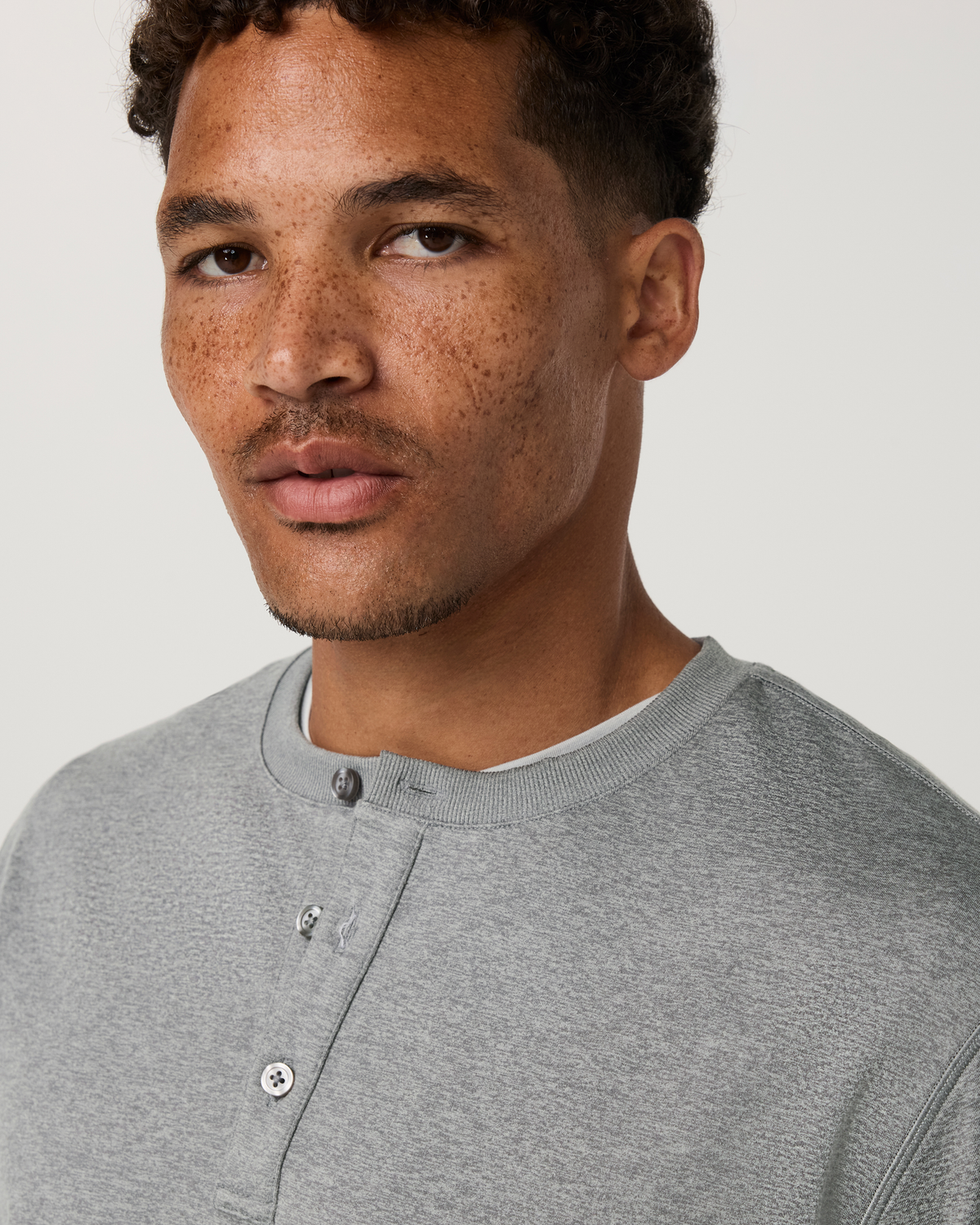 Long Sleeve Coronado Henley - Relaxed Fit | Grey Heather