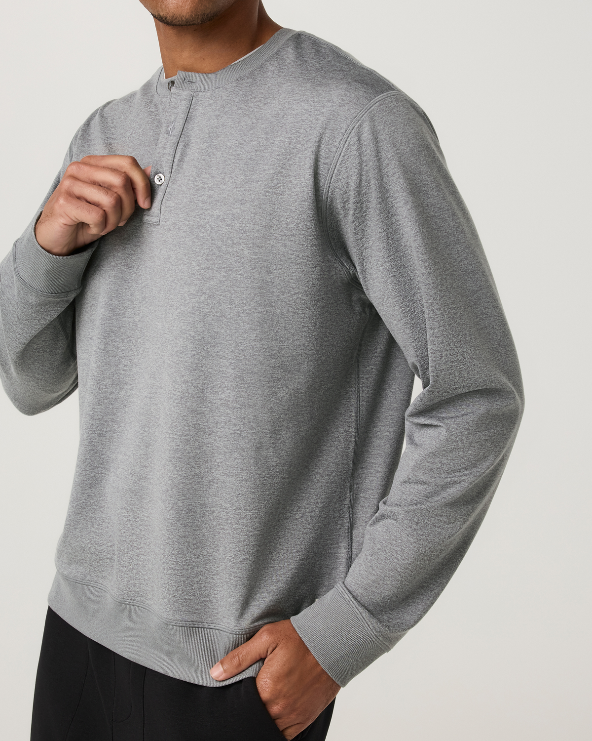 Long Sleeve Coronado Henley - Relaxed Fit | Grey Heather