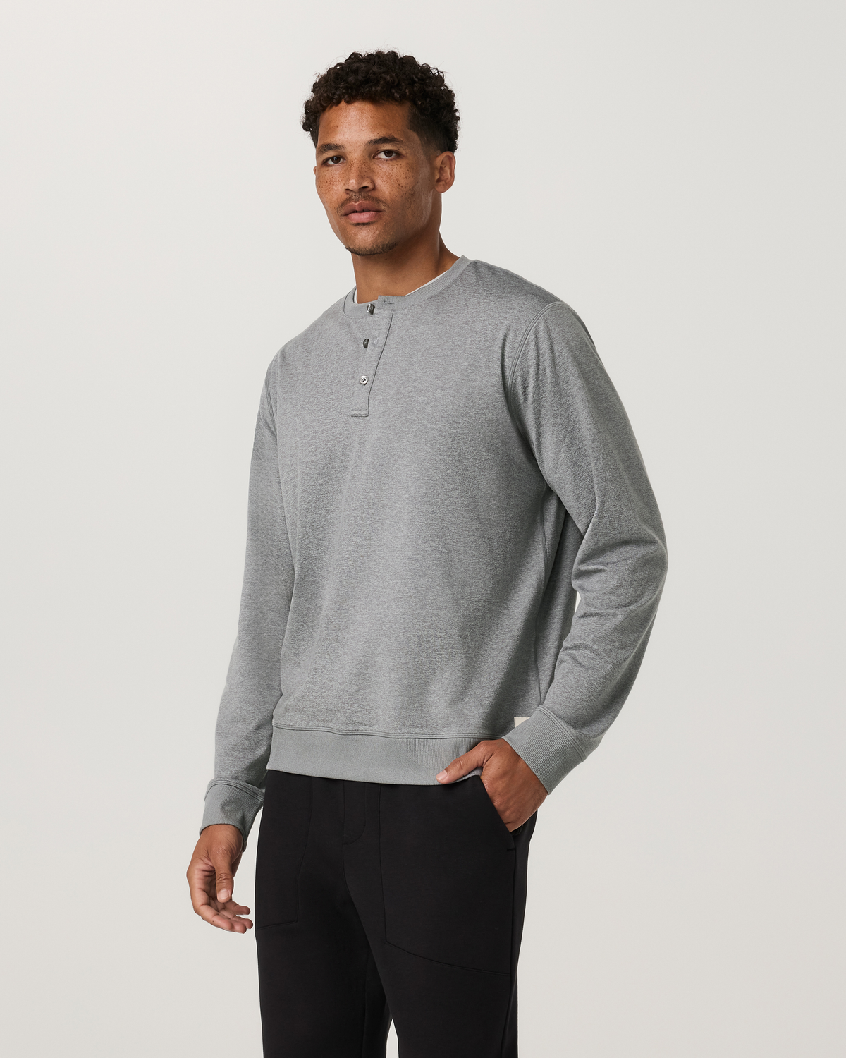 Long Sleeve Coronado Henley - Relaxed Fit | Grey Heather