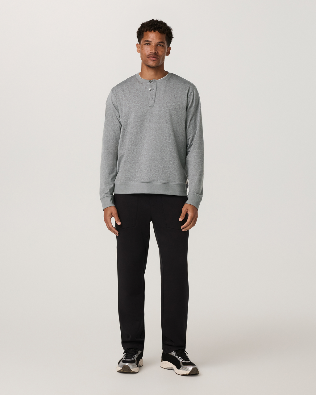 Long Sleeve Coronado Henley - Relaxed Fit | Grey Heather