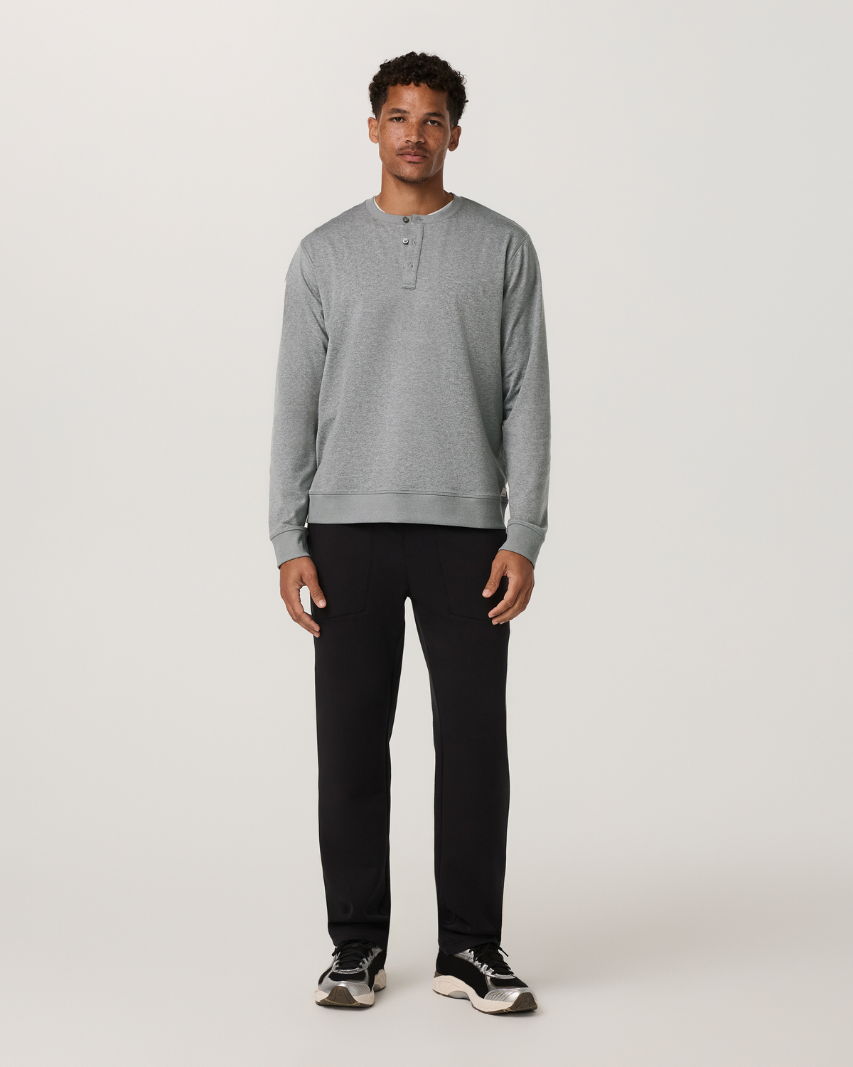 Long Sleeve Coronado Henley - Relaxed Fit | Grey Heather