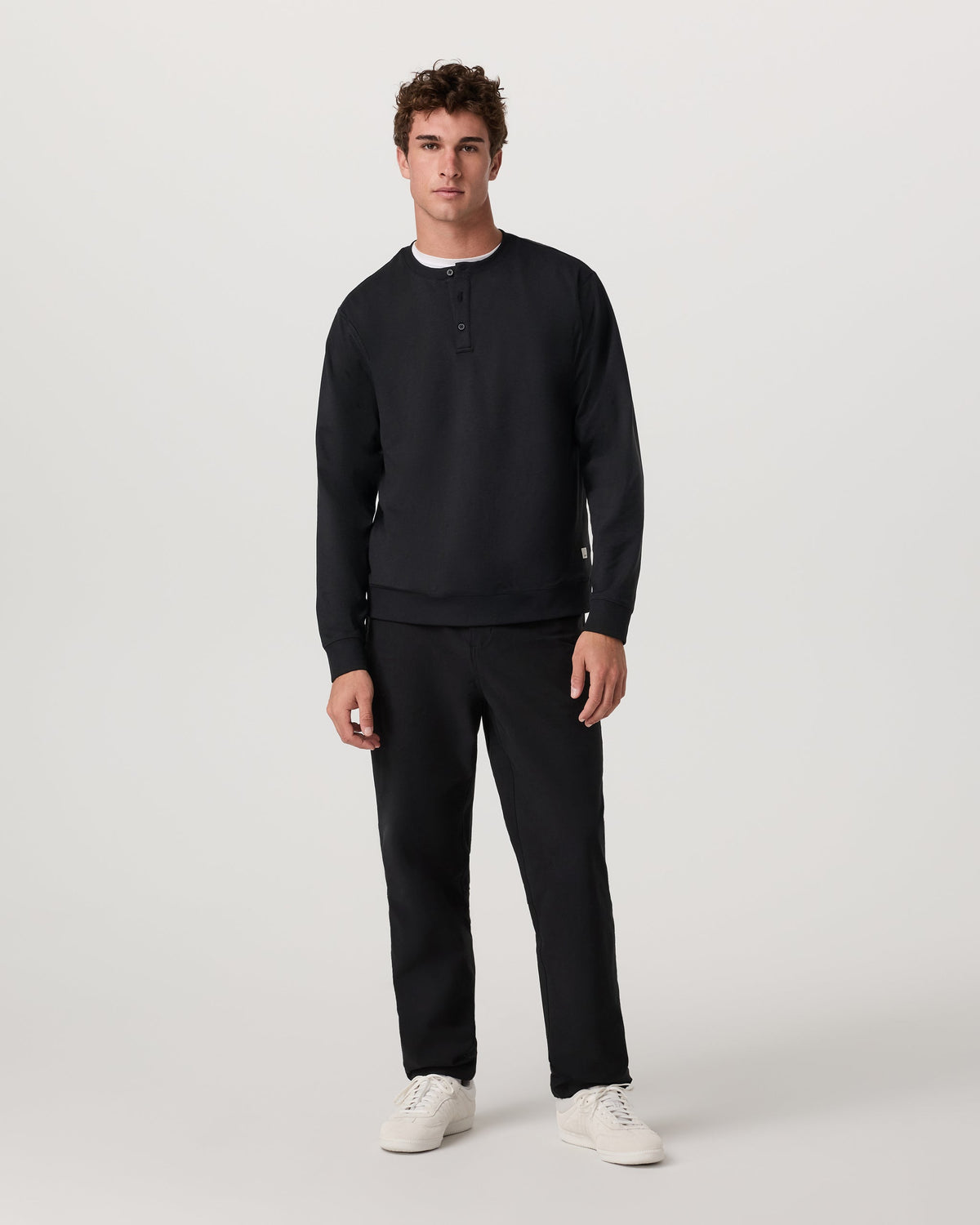 Long Sleeve Coronado Henley - Relaxed Fit | Black Heather