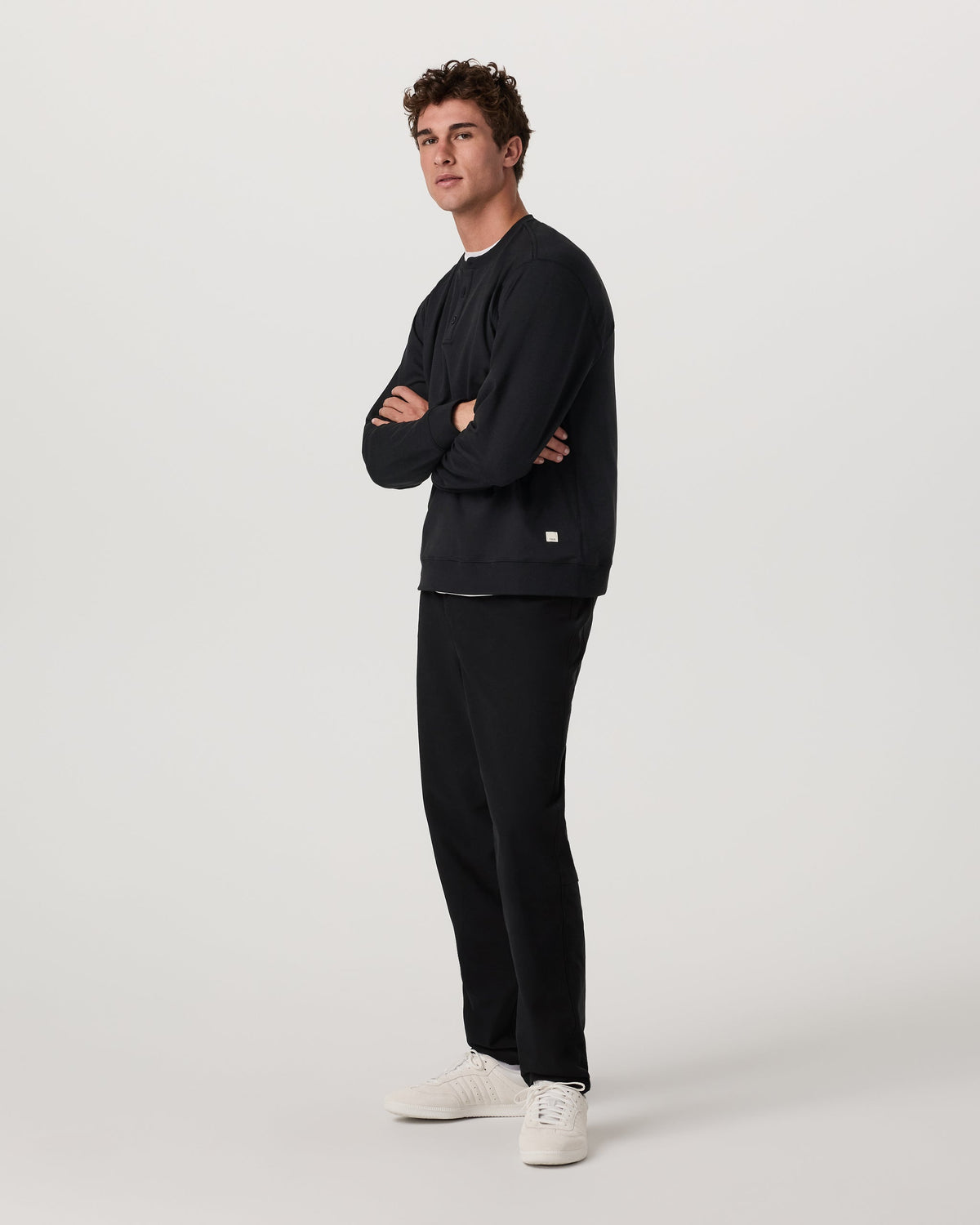 Long Sleeve Coronado Henley - Relaxed Fit | Black Heather