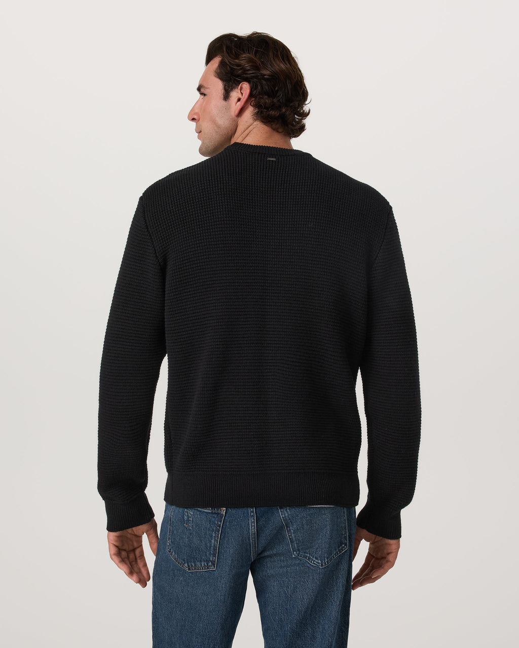 Denver Waffle Crew Sweater | Black