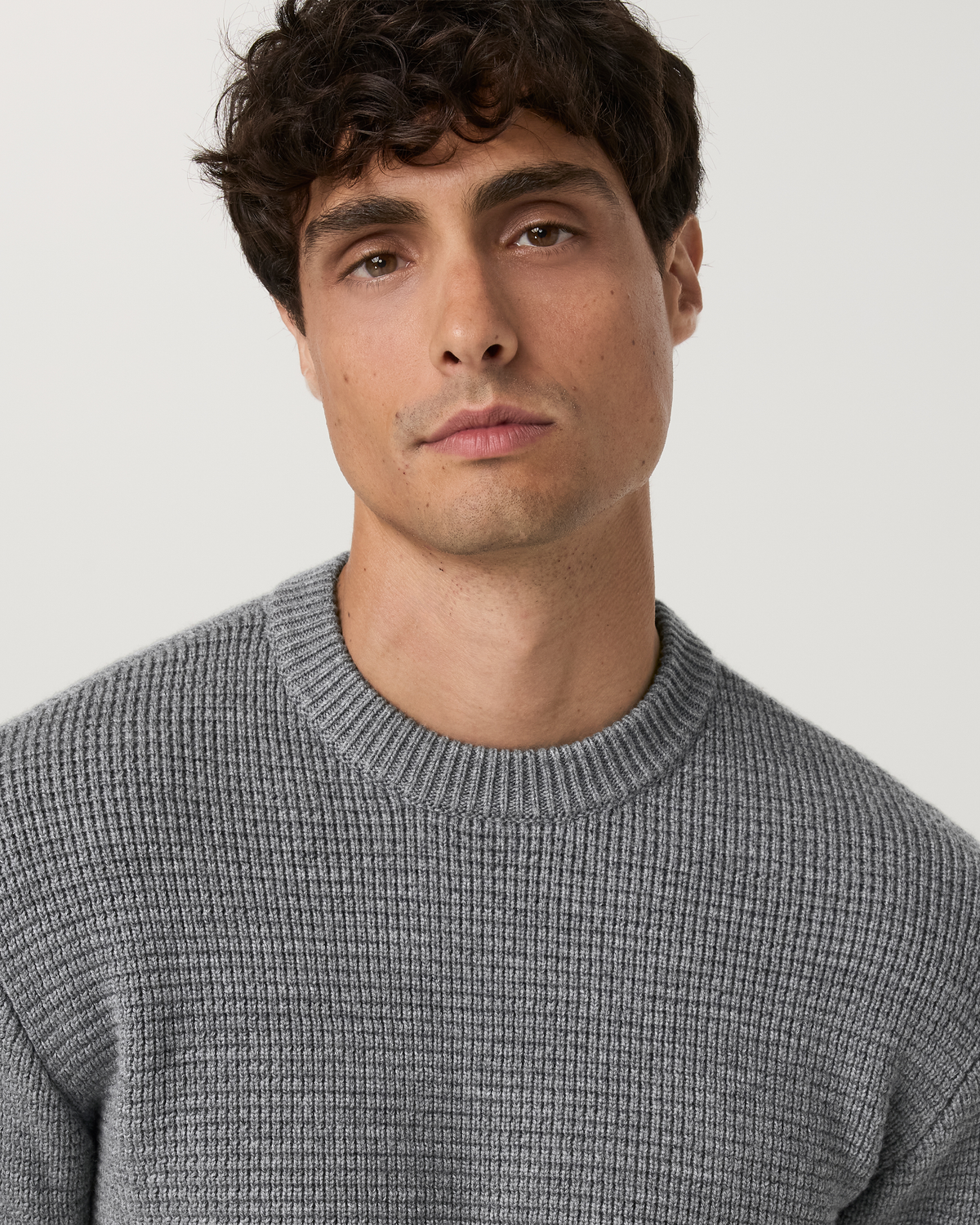Denver Waffle Crew Sweater | Heather Grey