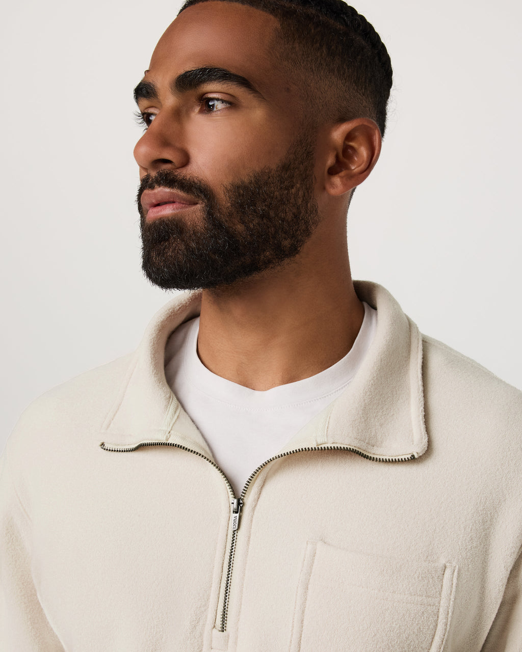 Beach Fleece Half Zip | Bone Heather