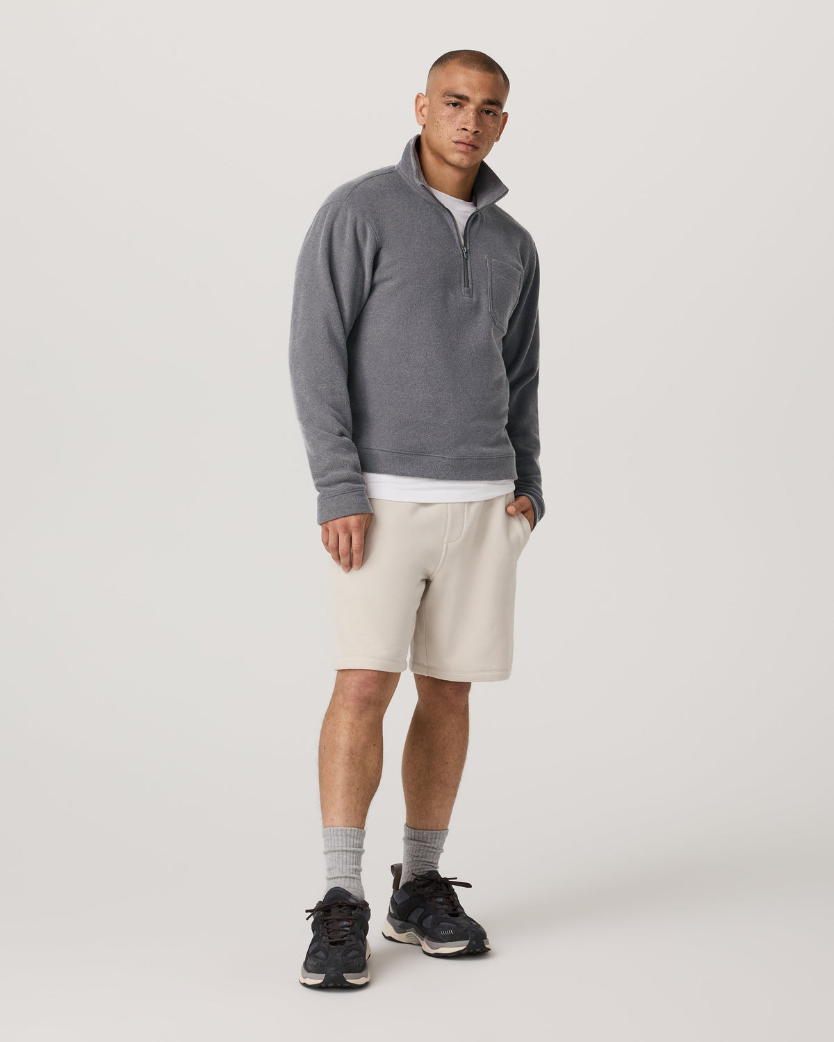 Beach Fleece Half Zip | Pinecone Heather