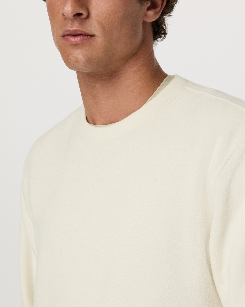 Beach Fleece Crew | Bone Heather