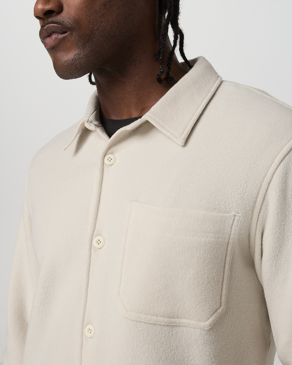 Beach Fleece Shirt Jacket | Bone Heather