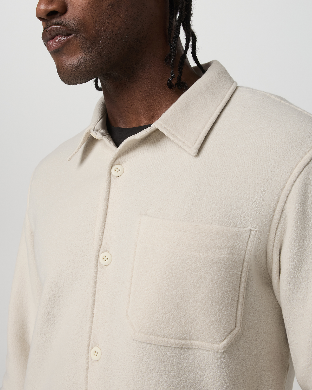 Beach Fleece Shirt Jacket | Bone Heather