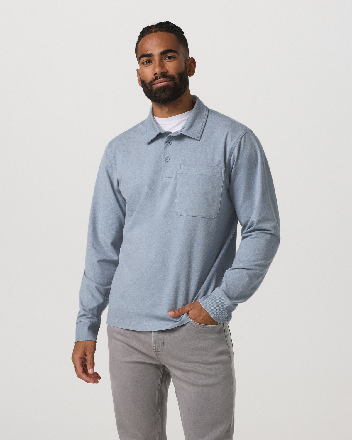 Long Sleeve Coronado Rugby | Blue Dusk Heather
