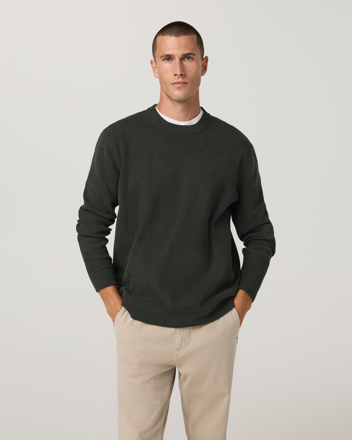 Midweight Rib Sweater | Hunter Green