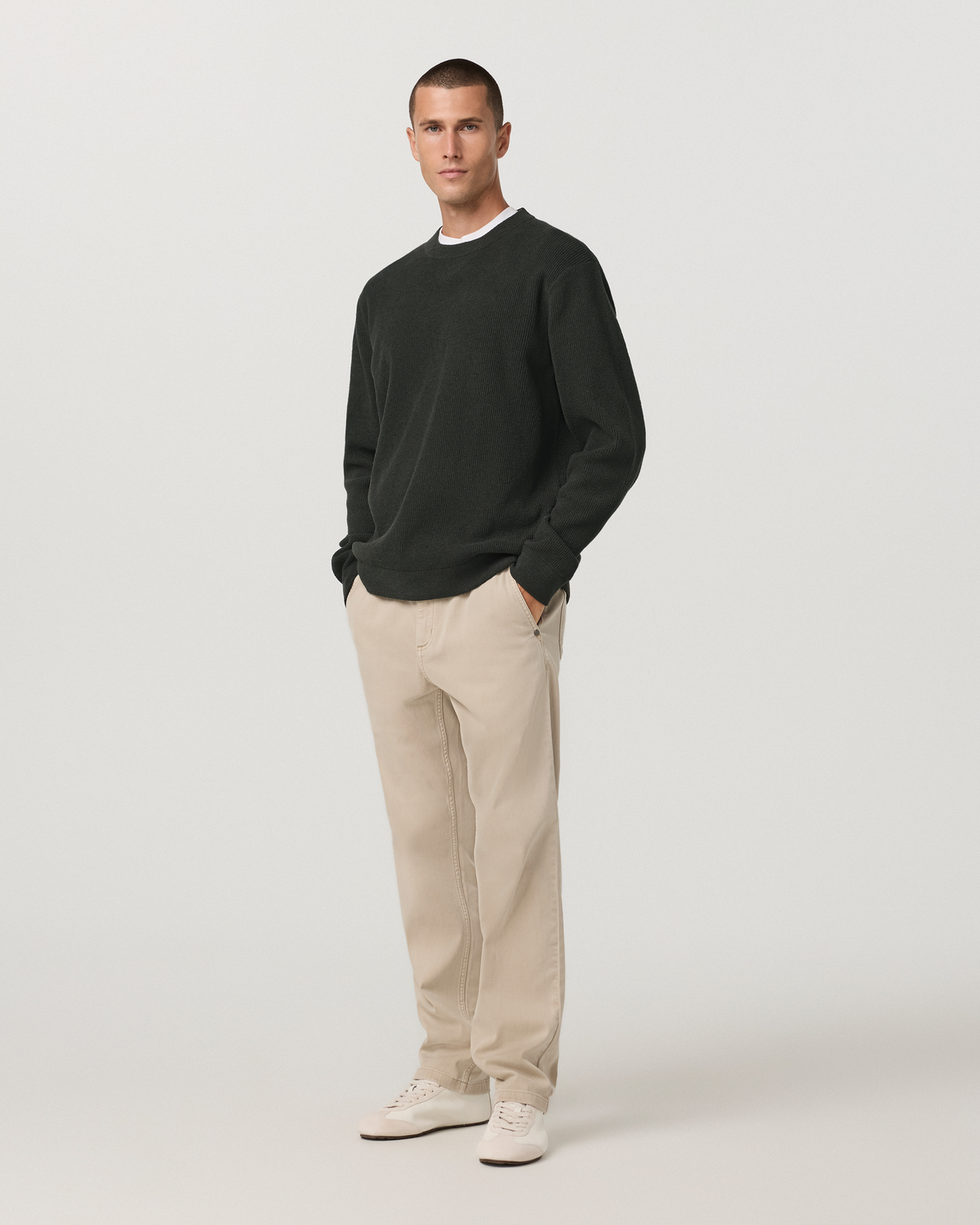 Midweight Rib Sweater | Hunter Green