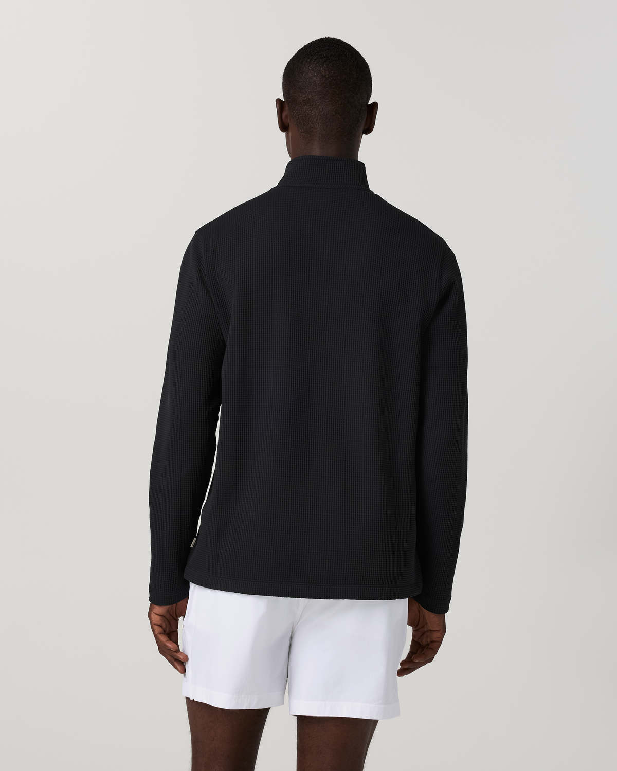 Lightweight Tech Waffle Quarter Zip | Black