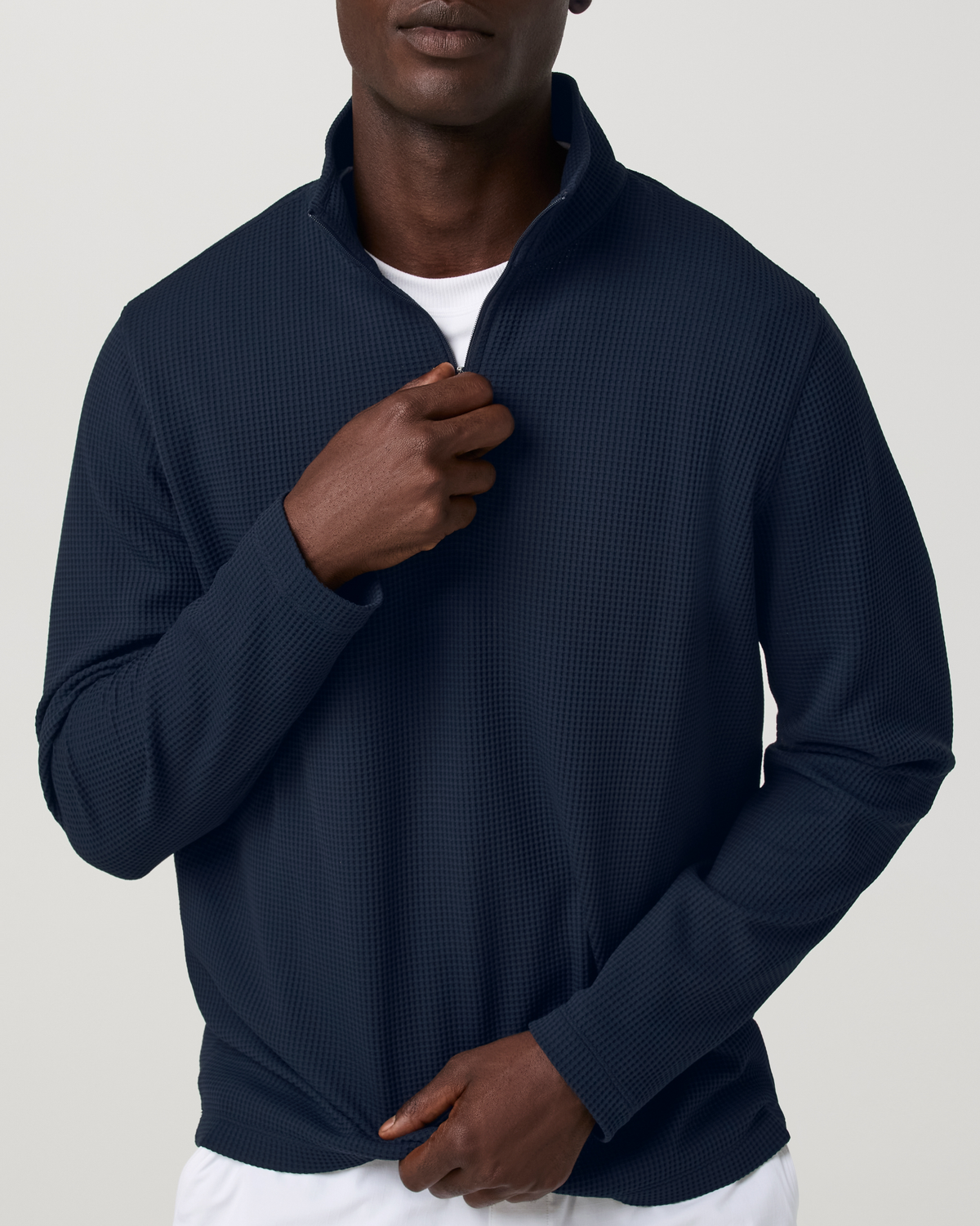 Lightweight Tech Waffle Quarter Zip | Ink