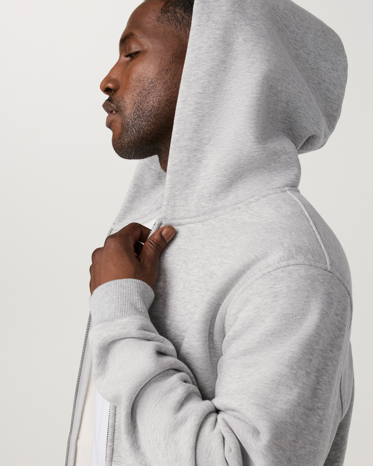 Seaside Full Zip Hoodie | Light Heather Grey