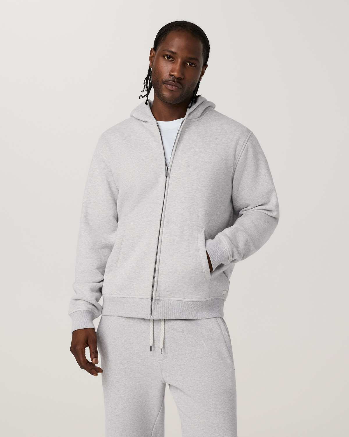 Seaside Full Zip Hoodie | Light Heather Grey