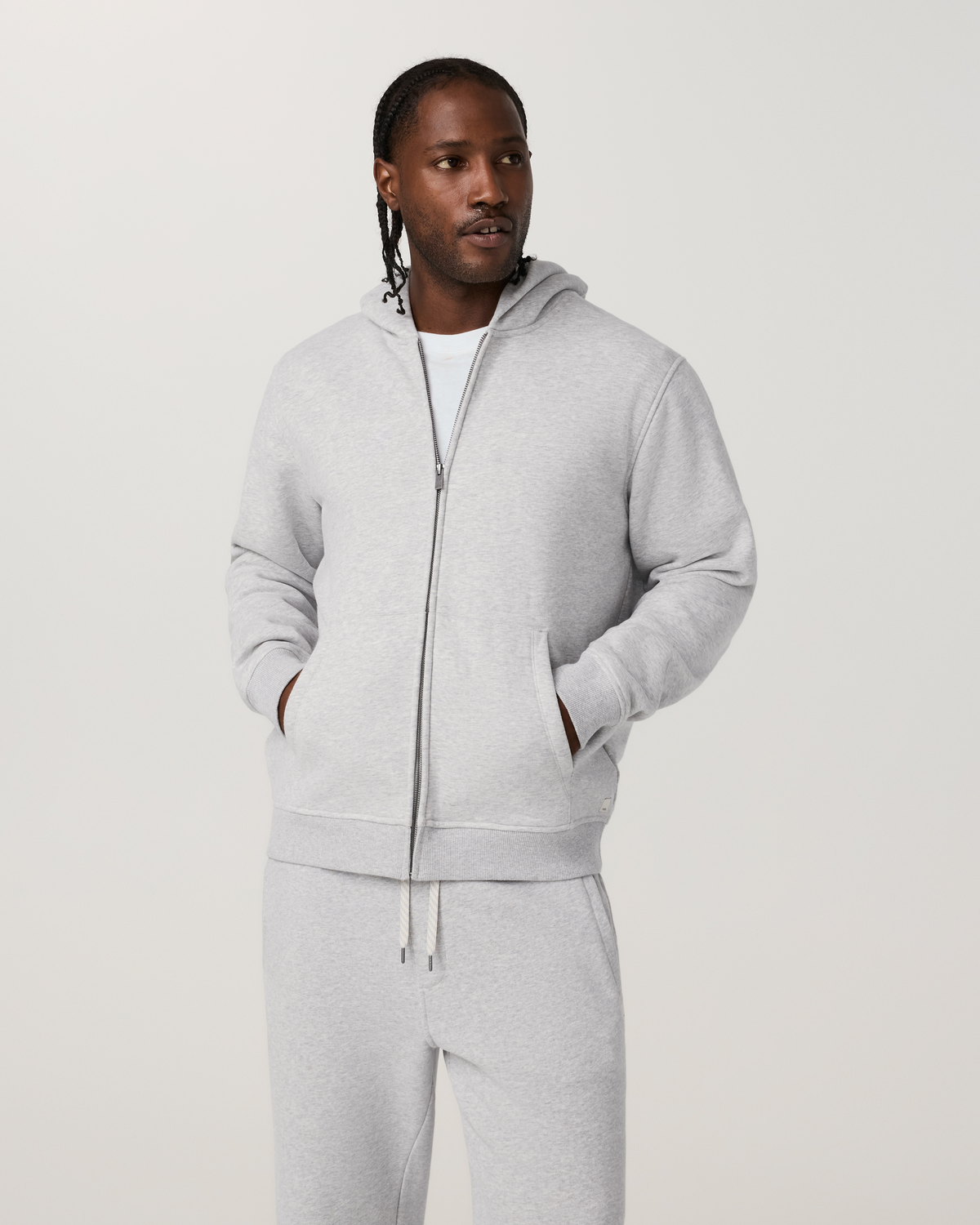 Seaside Full Zip Hoodie | Light Heather Grey