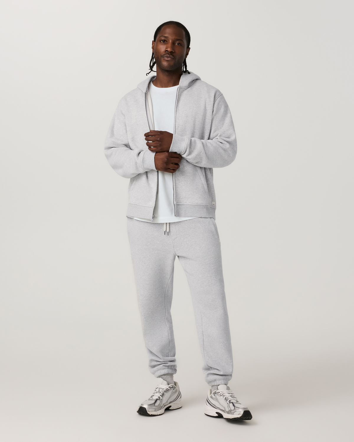 Seaside Full Zip Hoodie | Light Heather Grey