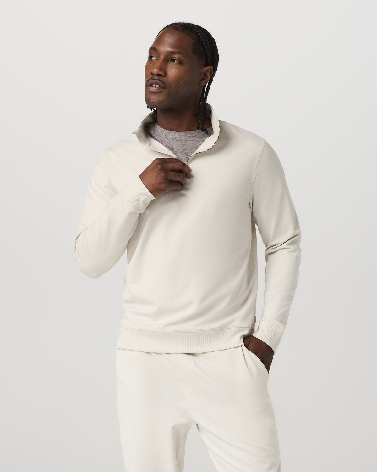 Coronado Half Zip | Ivory Heather