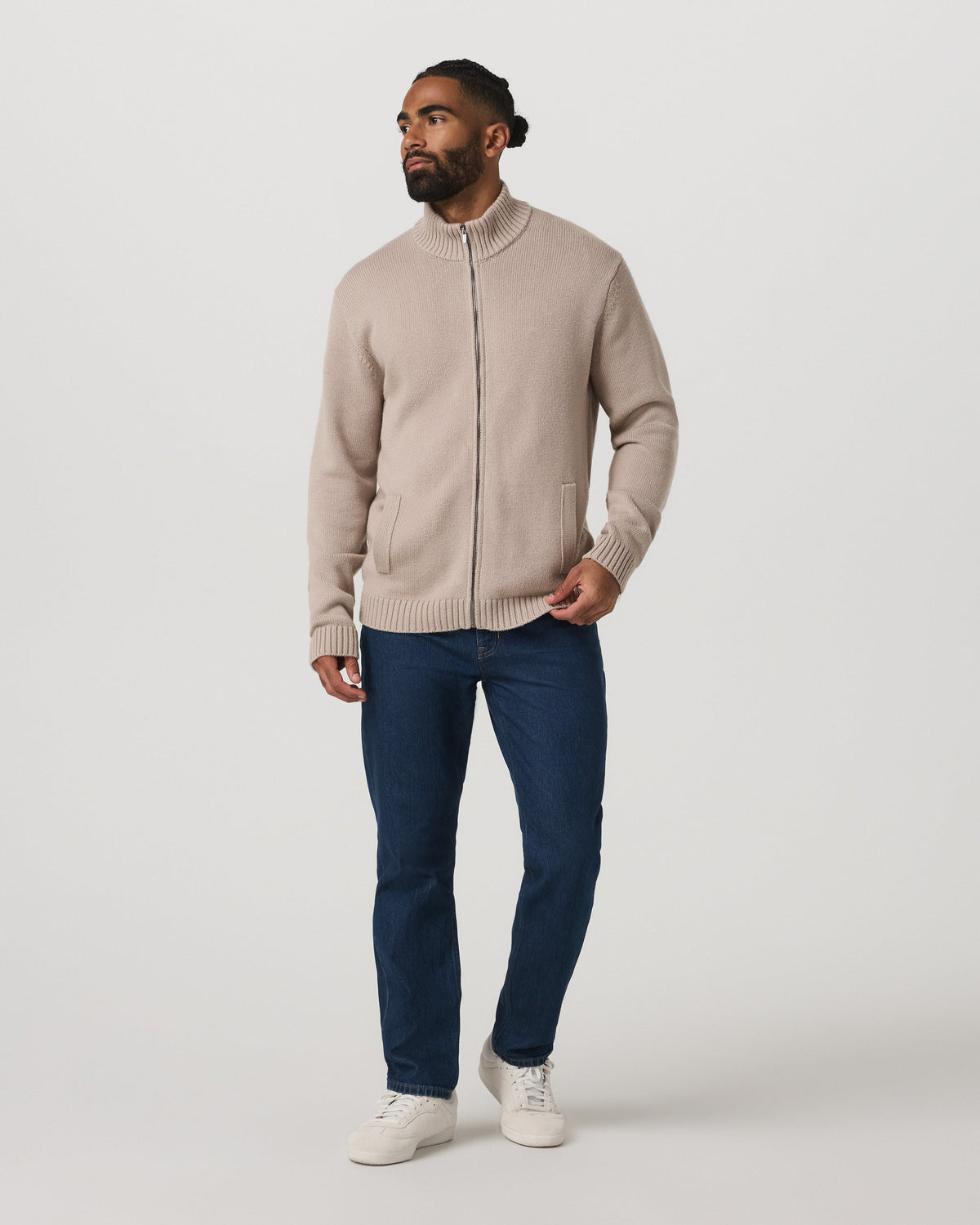 Denver Full Zip Sweater | Willow Grey