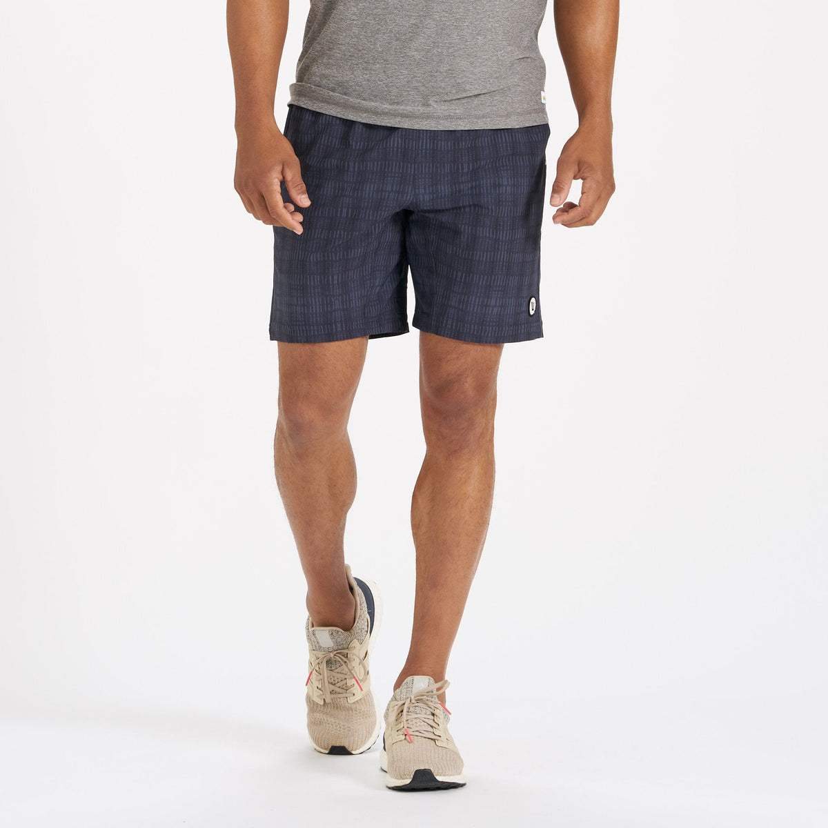 Kore Short Lined 7 | Ink Shibori Grid