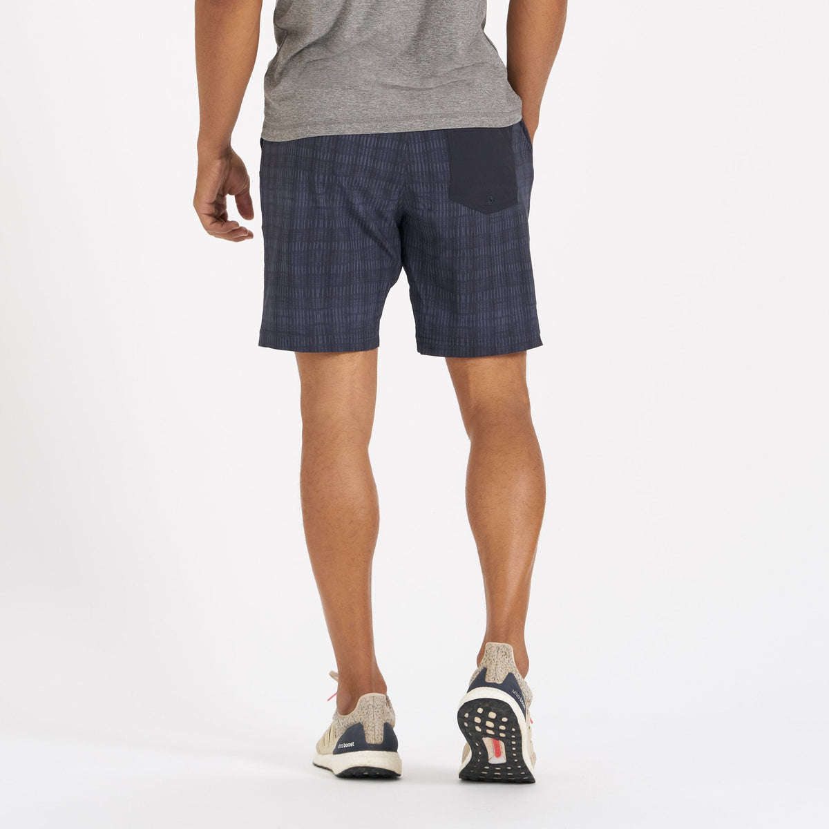 Kore Short Lined 7 | Ink Shibori Grid