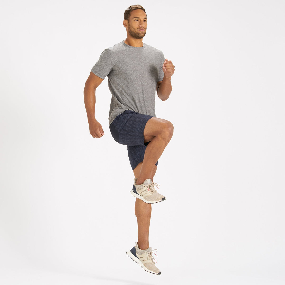 Kore Short Lined 7 | Ink Shibori Grid