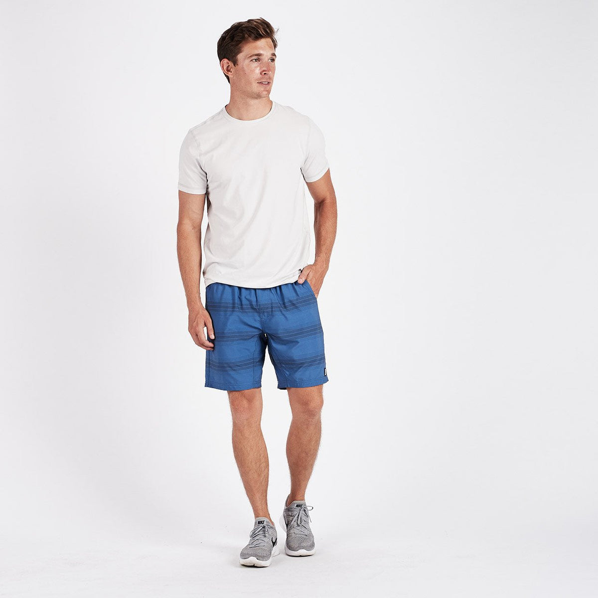 Kore Short Lined 7 | Sea Charcoal Stripe