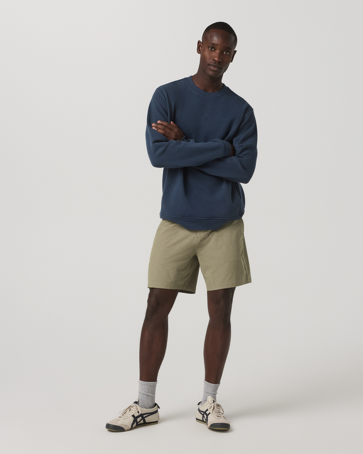 Aim Elastic Waist Short 7 | Artichoke Linen Texture