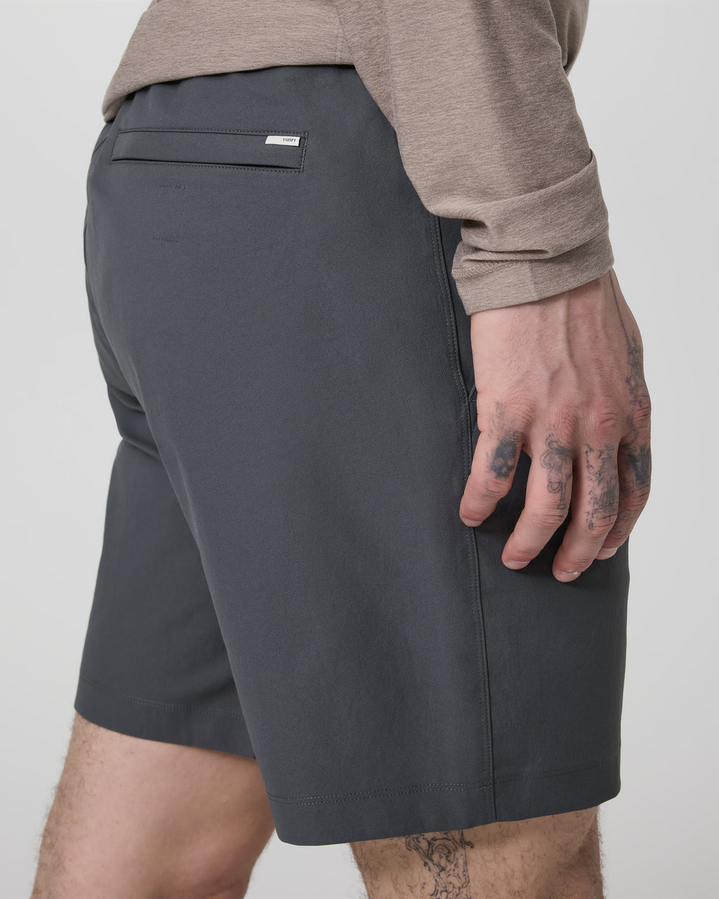Cascade Crinkle Elastic Waist Short 8 | Charcoal