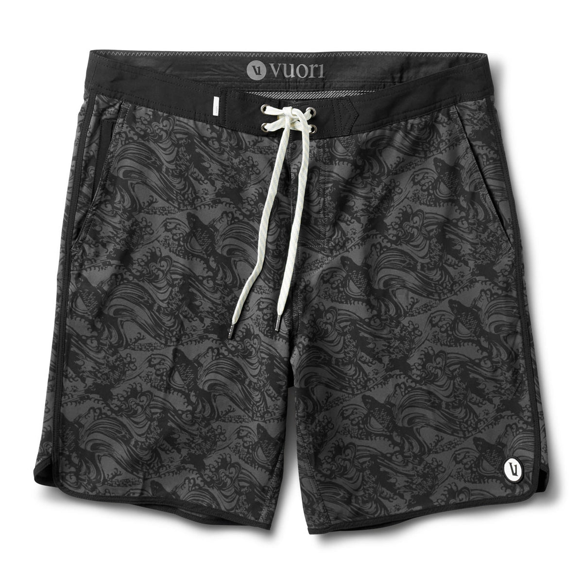 Cruise Boardshort | Black Koi Print