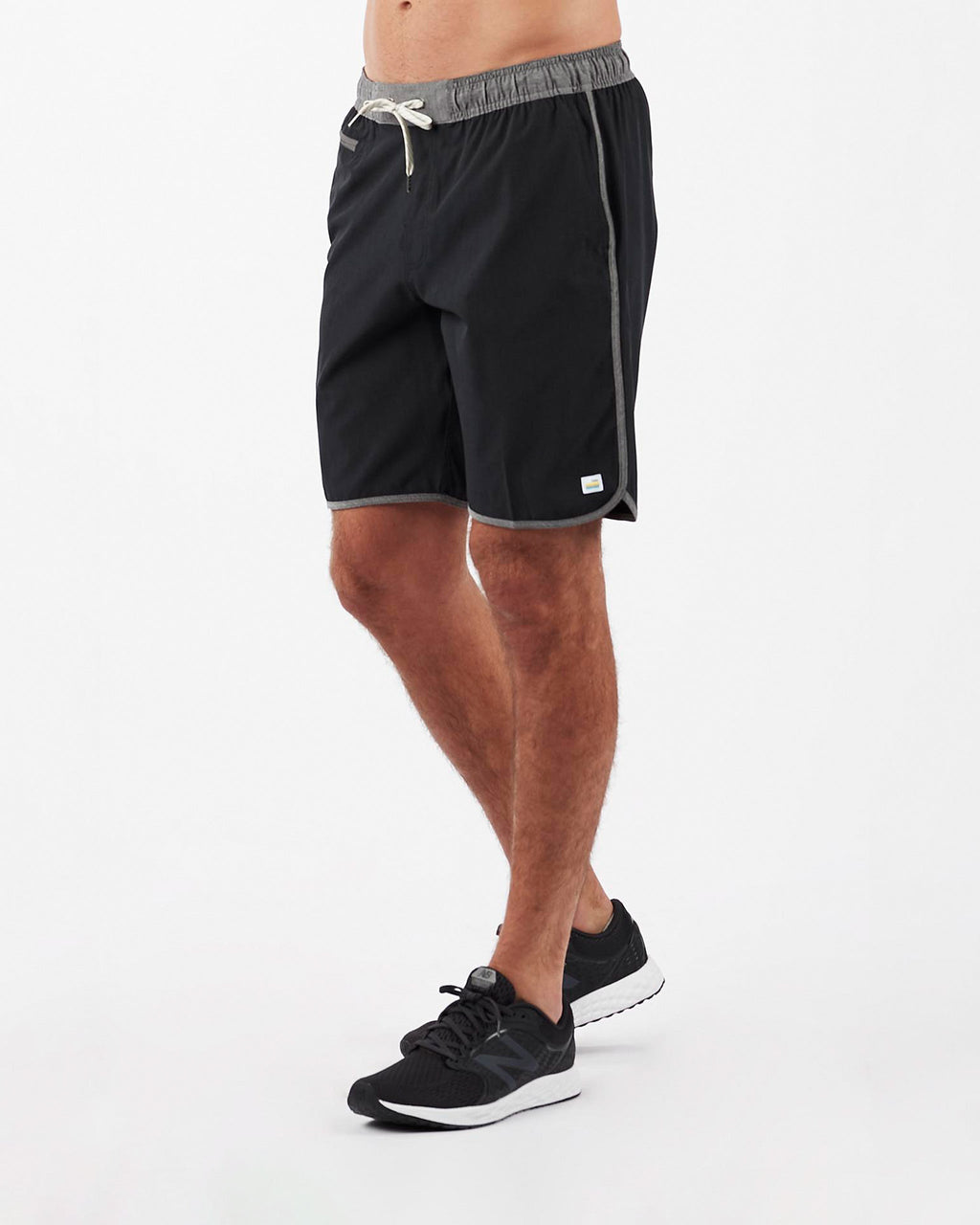 Banks Short Unlined 7 | Black Linen Texture
