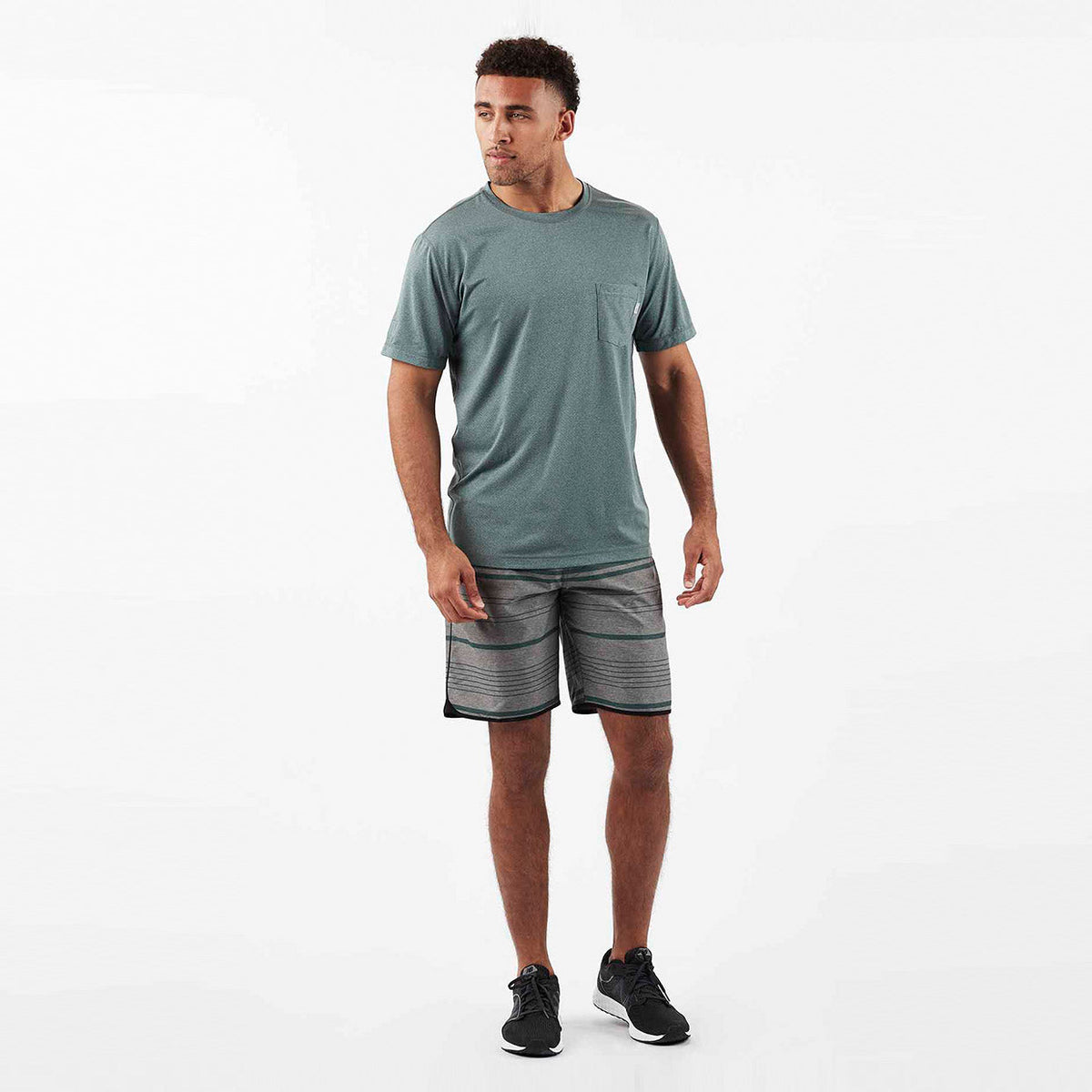 Banks Short Unlined 7 | Grey Texture Canyon Stripe