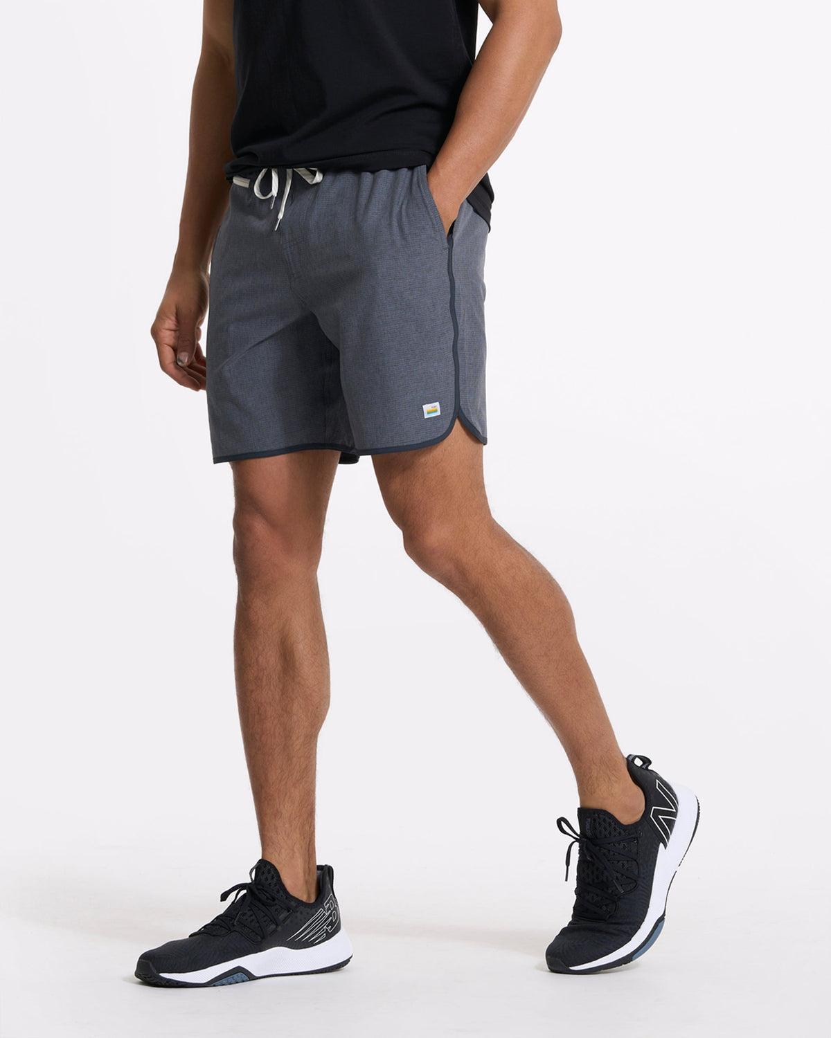 Banks Short Unlined 7 | Charcoal Engineered Stripe