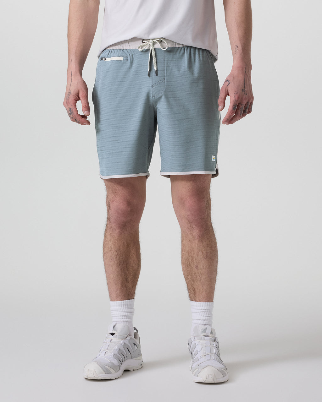Banks Short Unlined 7 | Dusty Blue Slub Stripe