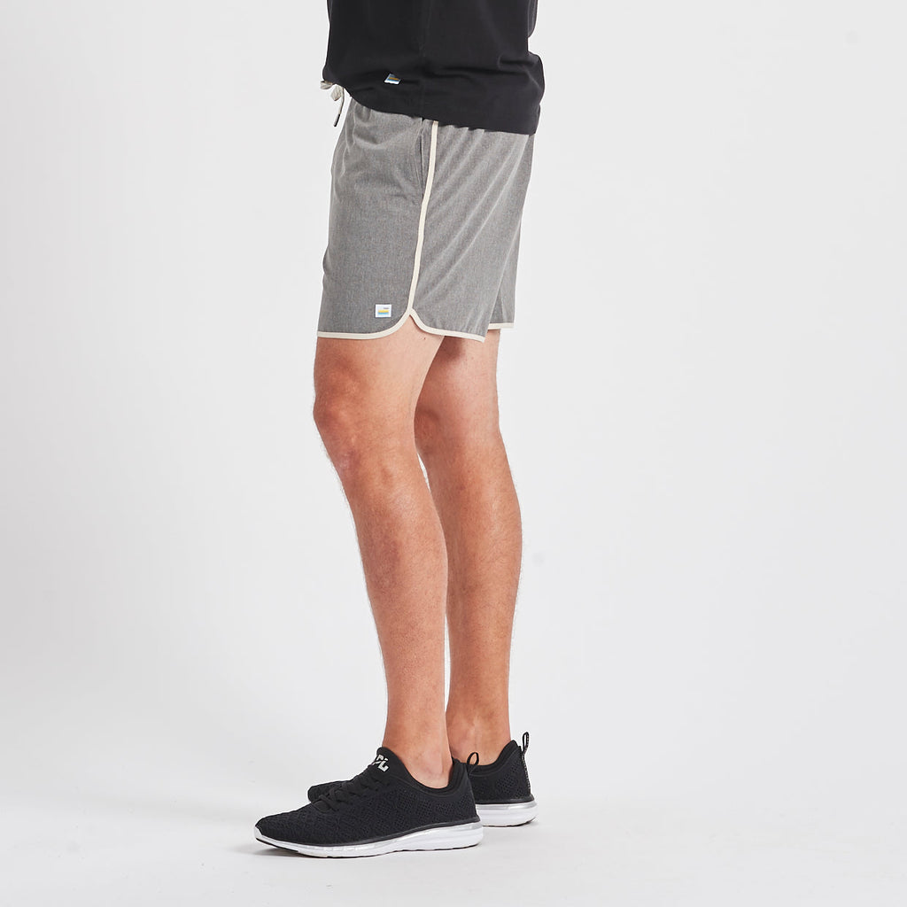 Banks Short Unlined 5 | Grey Linen Texture