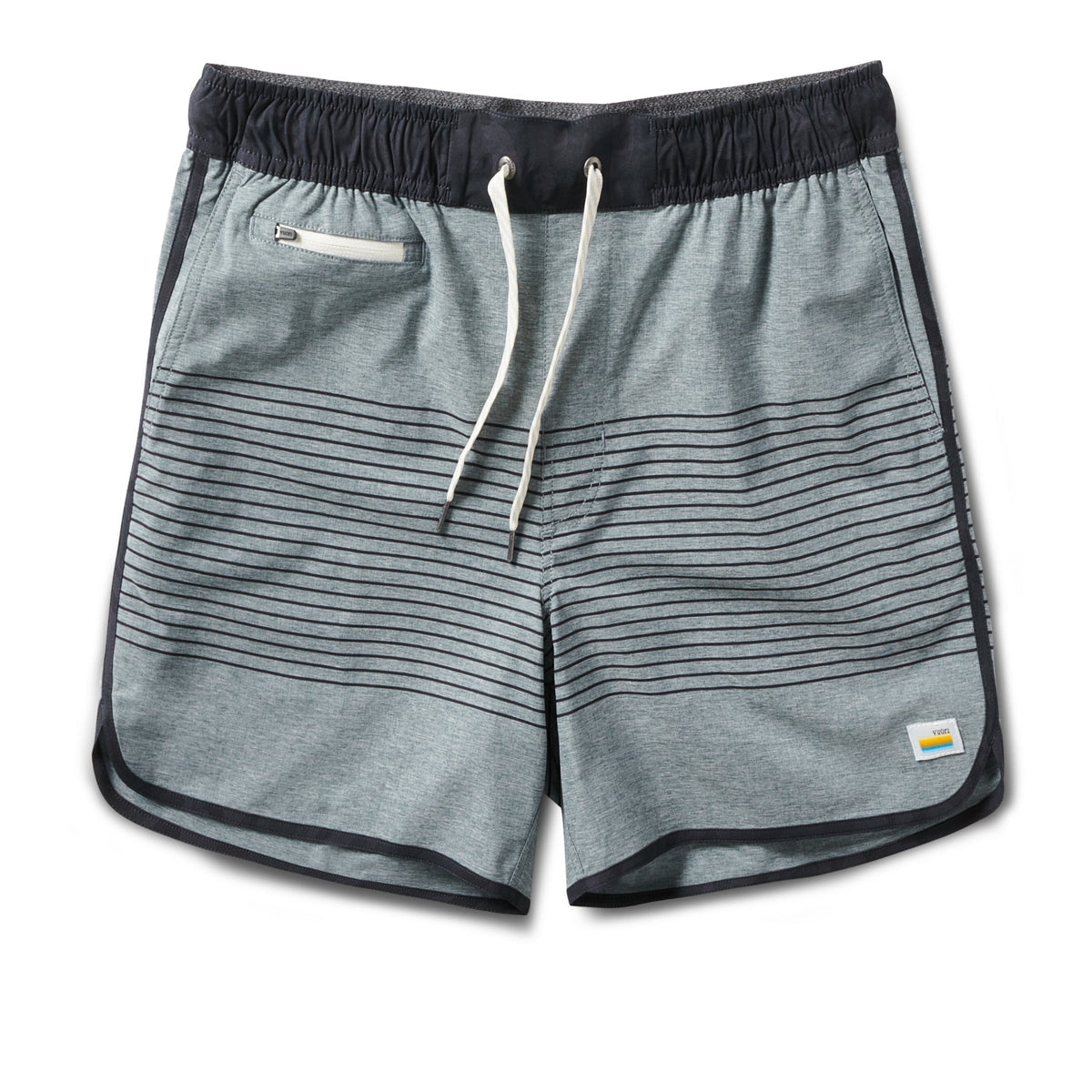 Banks Short Unlined 5 | Steel Blue Linen Texture Stripe