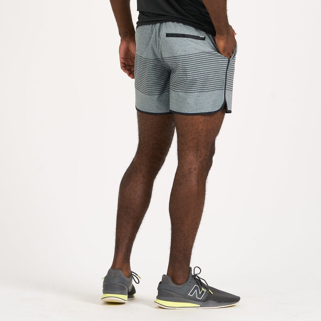 Banks Short Unlined 5 | Steel Blue Linen Texture Stripe
