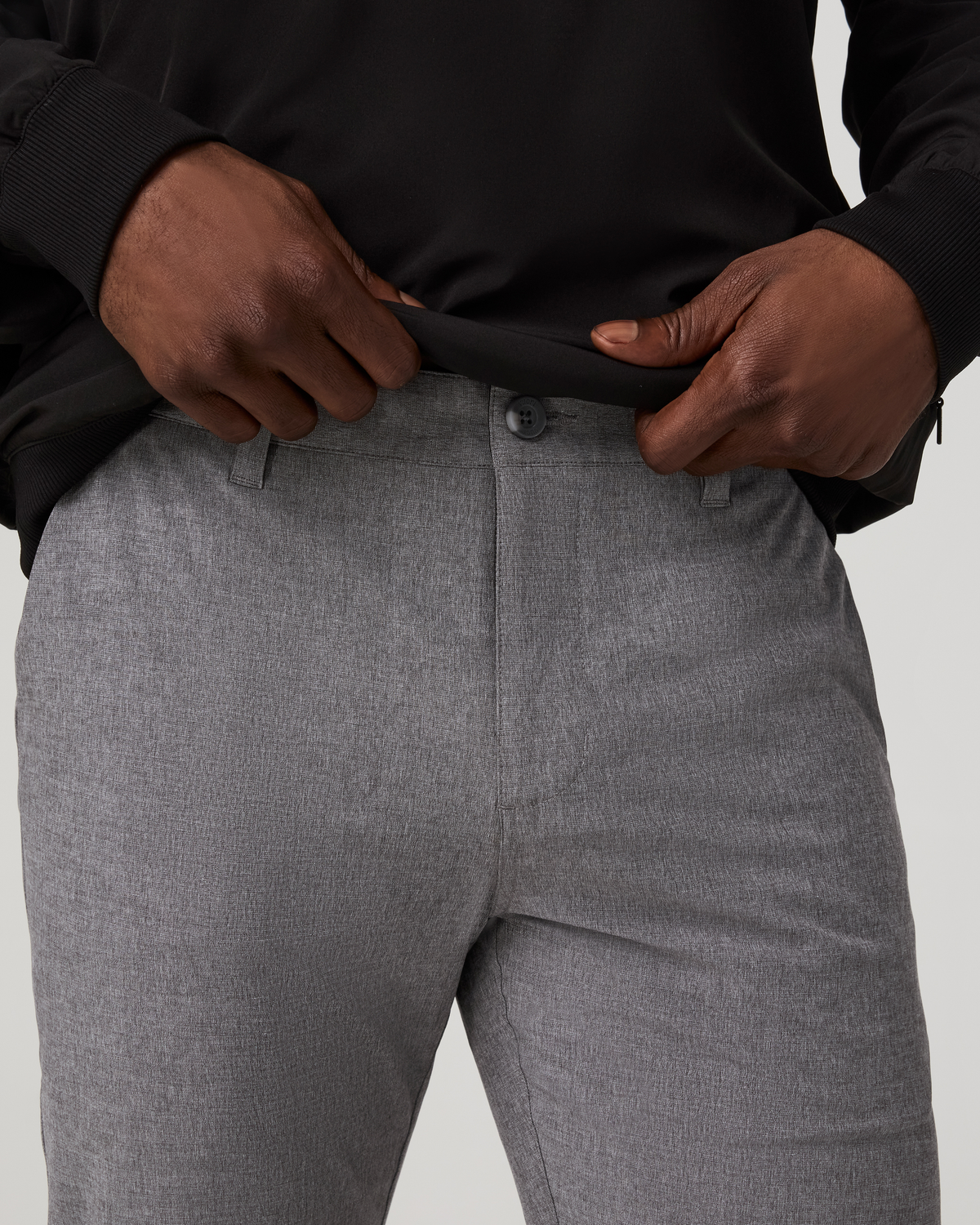 Aim Trouser Athletic Slim Fit 32 | Gull Grey Linen Texture