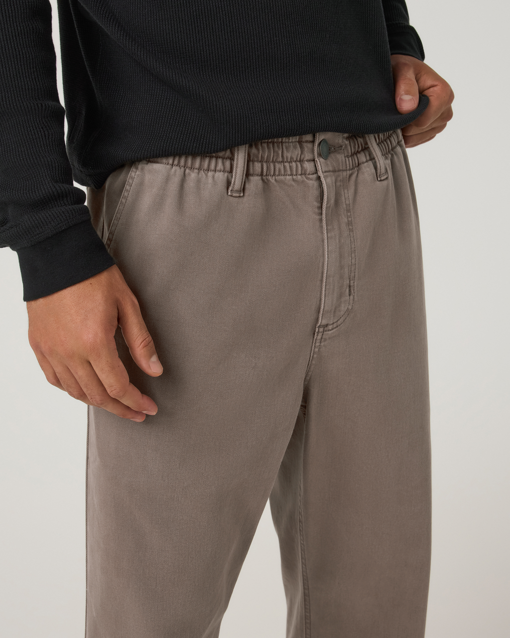 Benton Twill Elastic Waist Pant Relaxed Fit 30 | Smokey Taupe