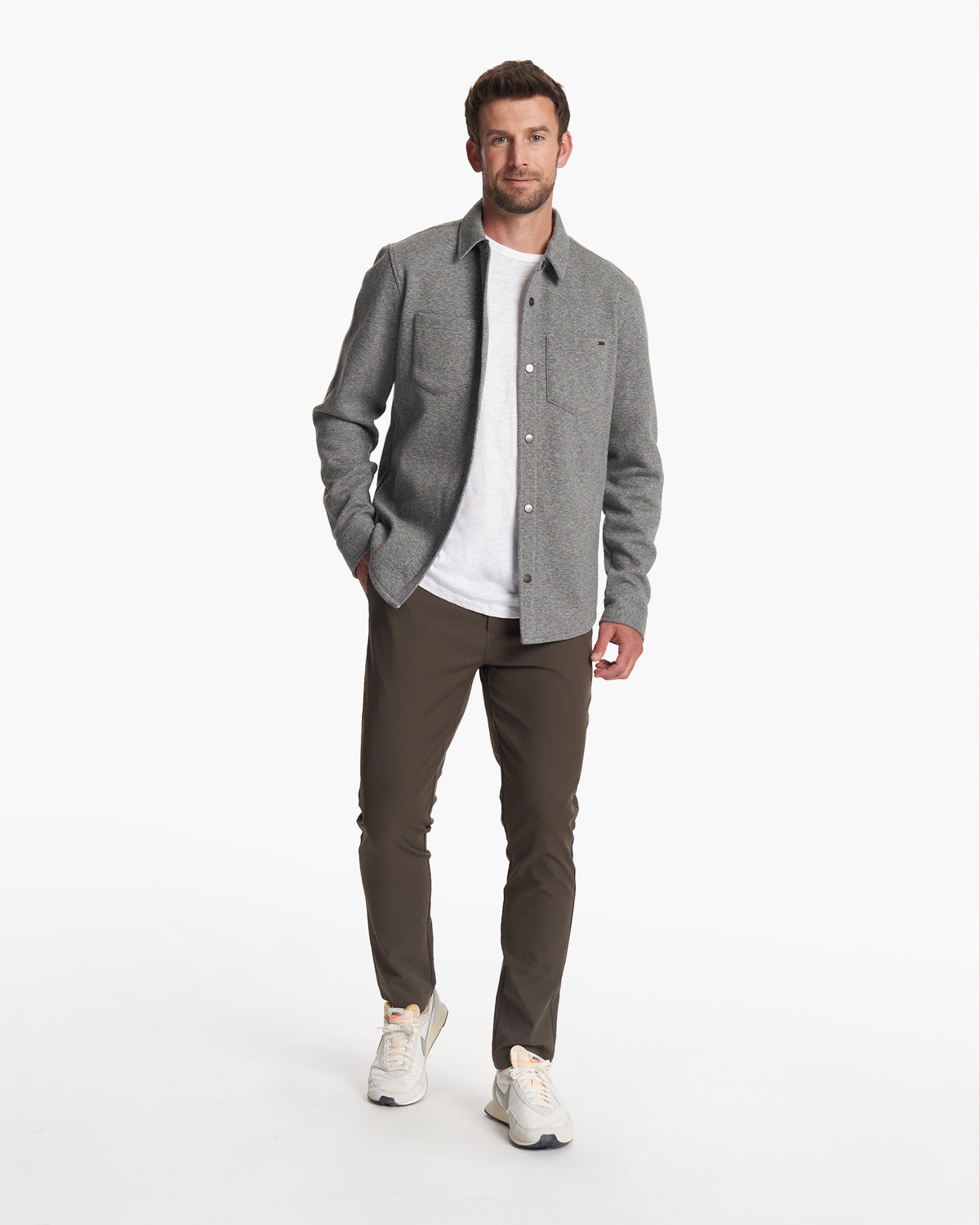 Del Mar Fleece Shirt Jacket | Heather Grey