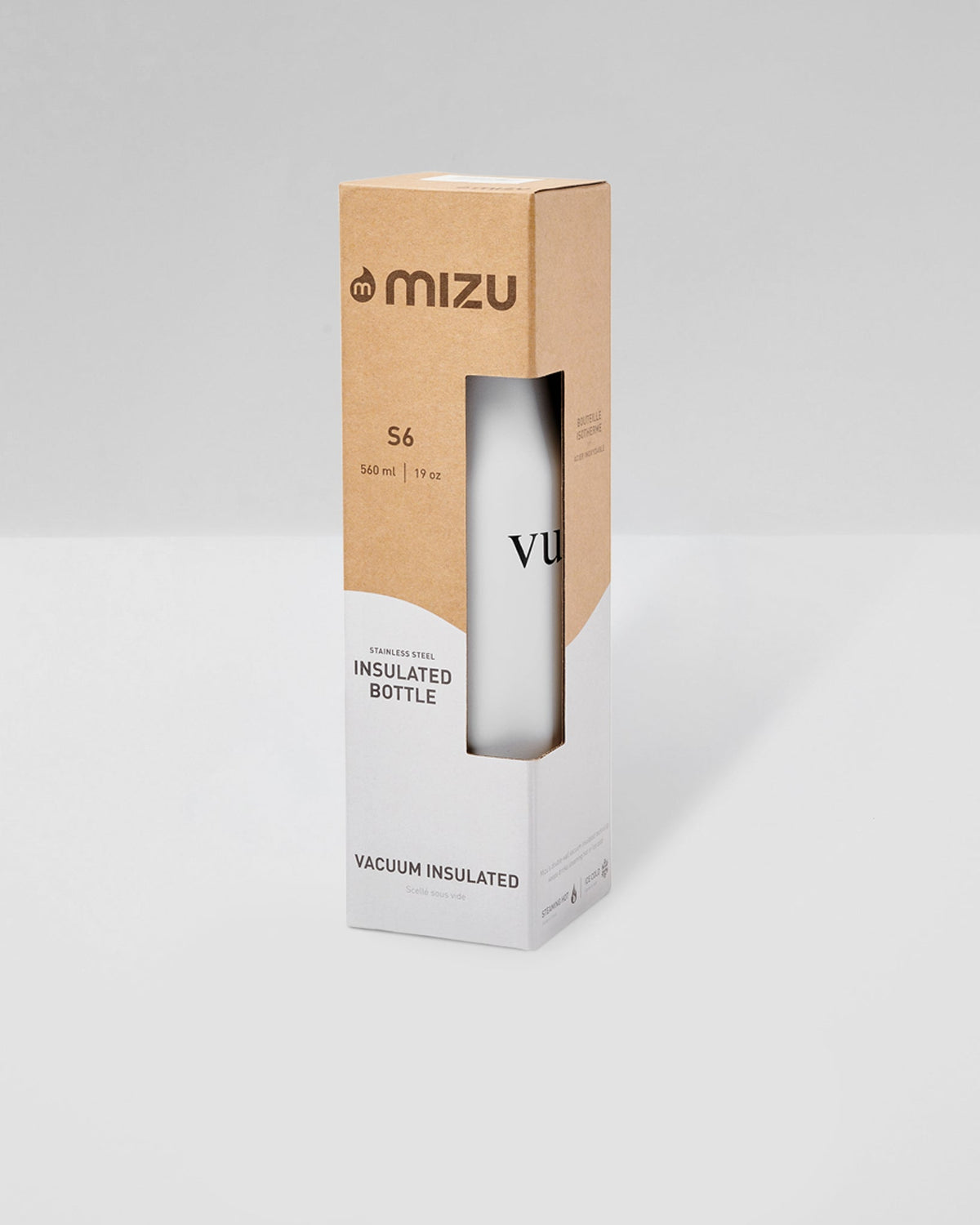 S6 Wordmark Mizu Water Bottle | White