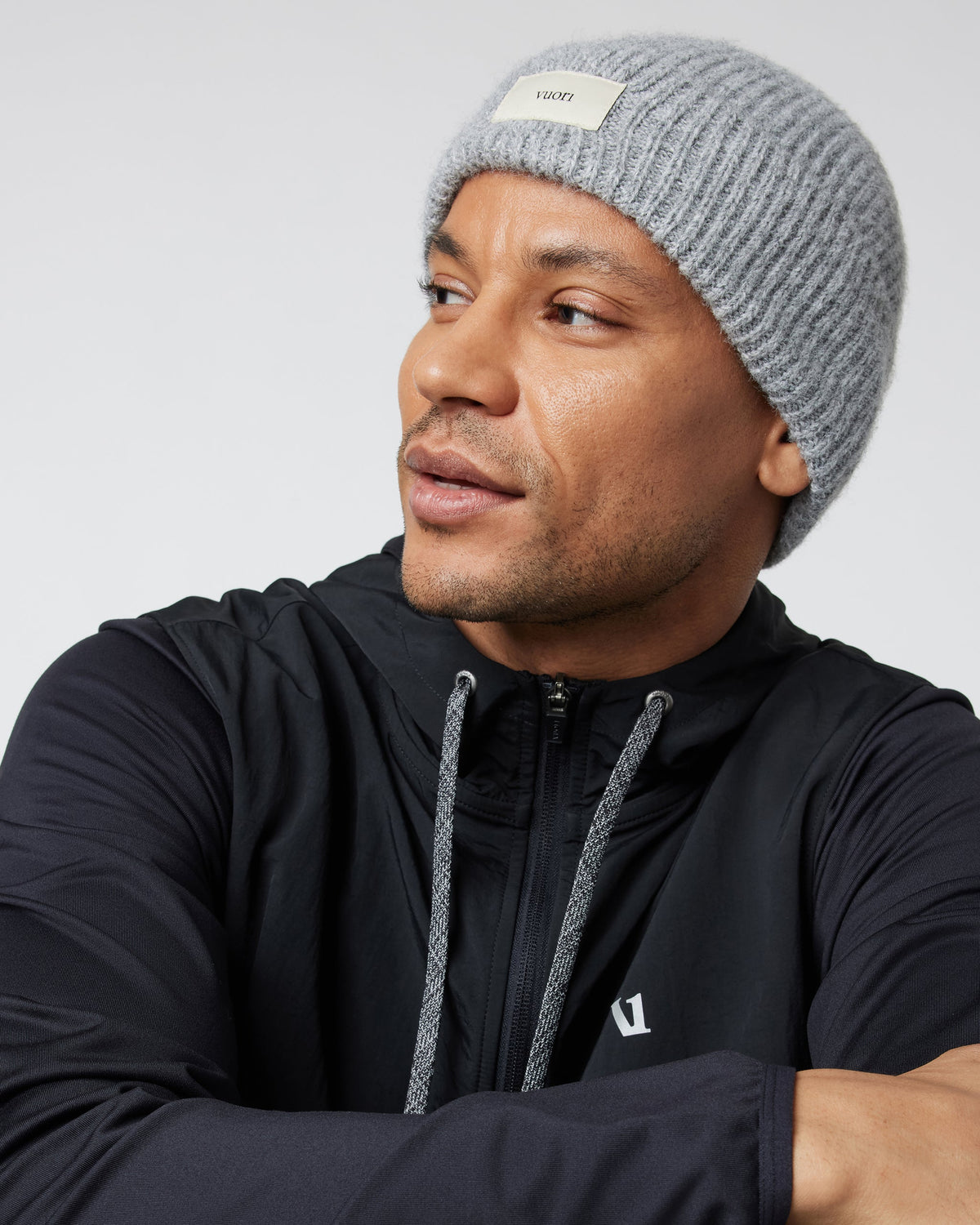 Label Beanie | Light Heather Grey