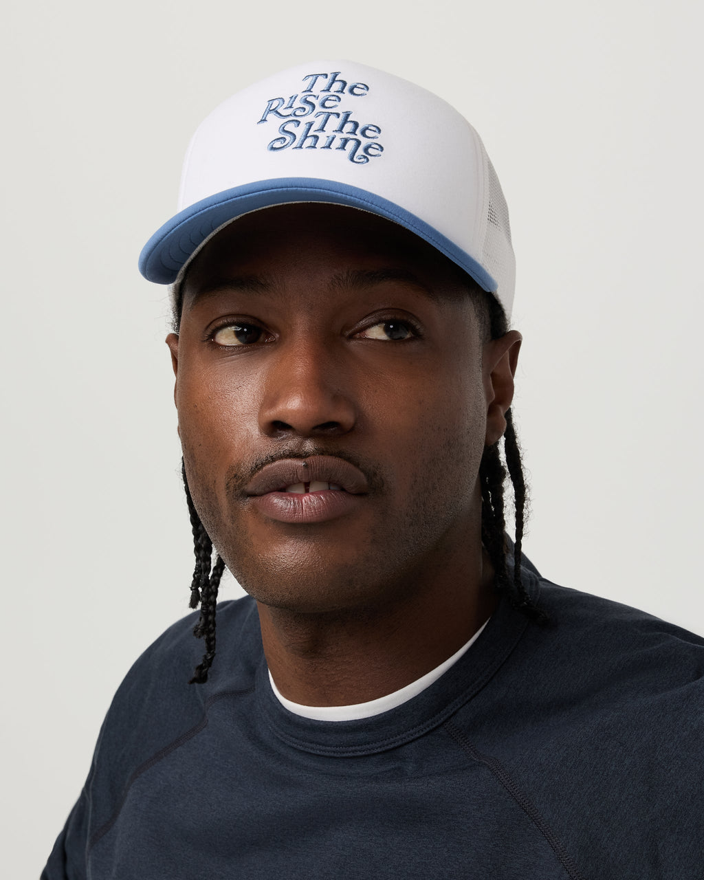 The Rise The Shine Trucker Hat | Light French Blue